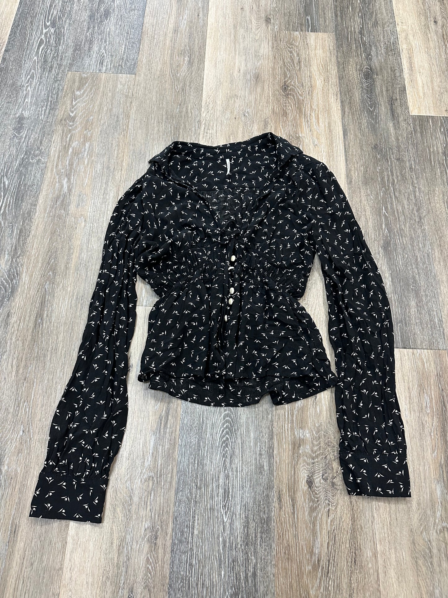 Blouse Long Sleeve By Free People In Black, Size: Xs