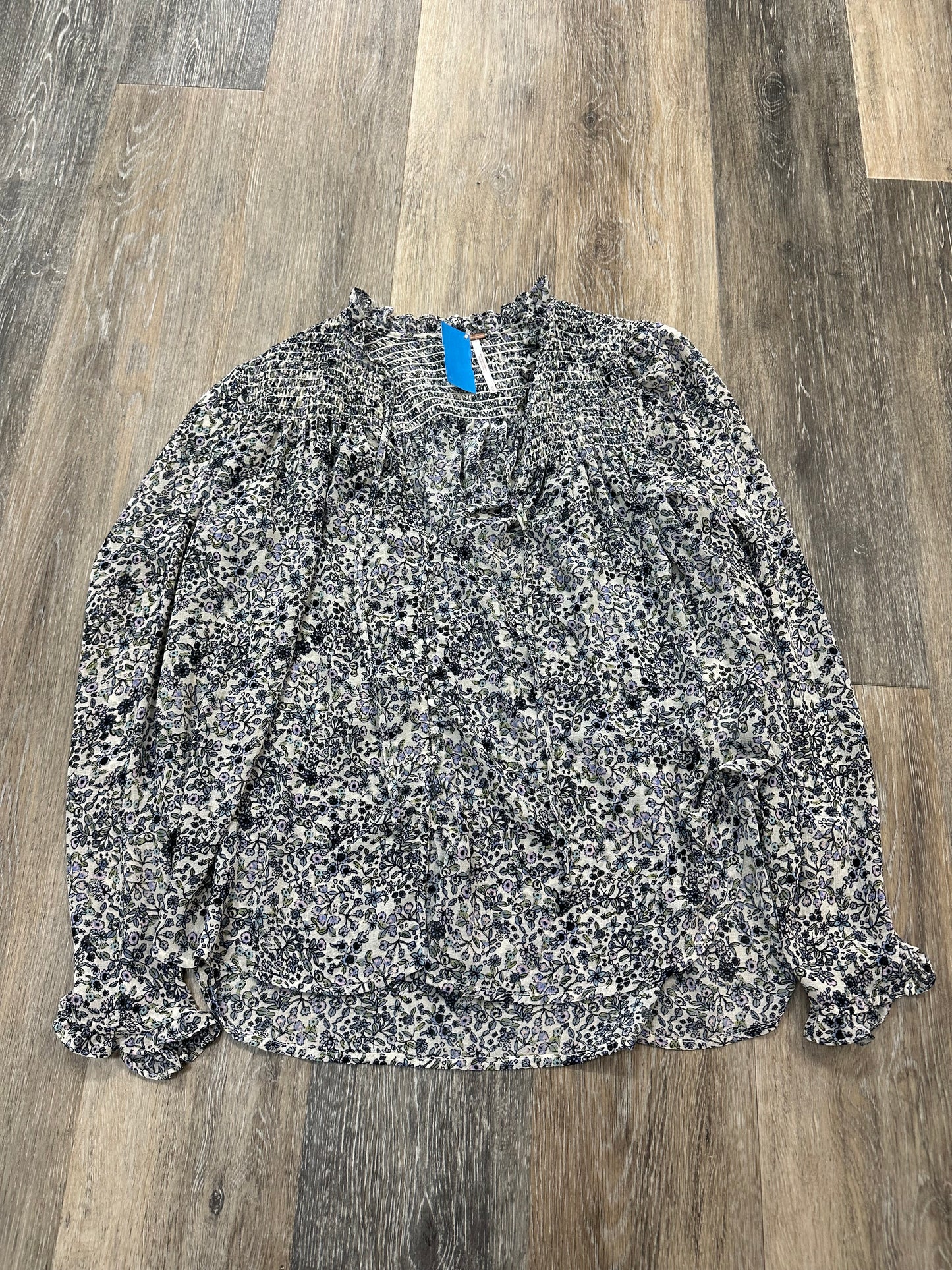 Blue Blouse Long Sleeve Free People, Size Xs