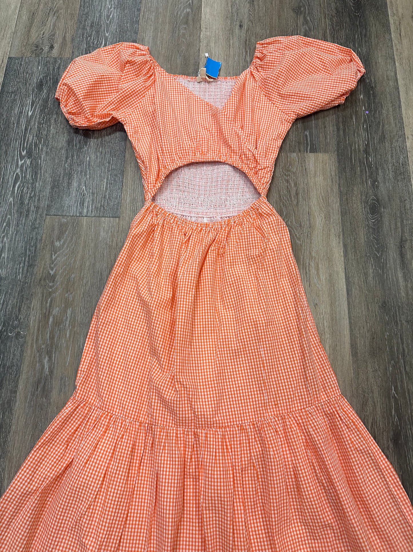 Orange Dress Casual Midi Sim & Sam, Size S