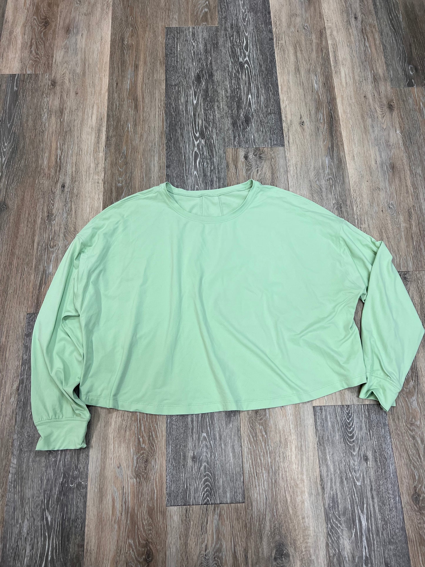 Athletic Top Long Sleeve Collar By Lululemon In Green, Size: Xl