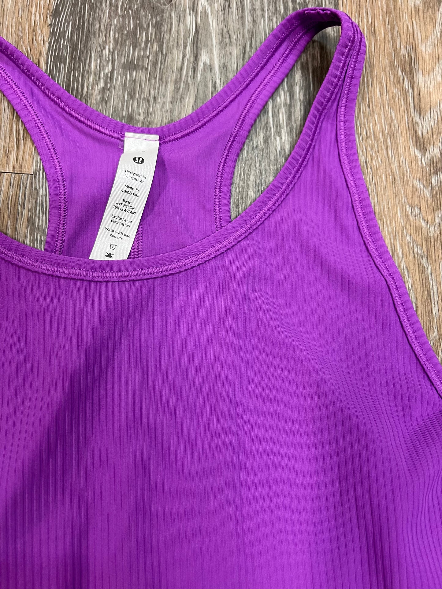 Athletic Tank Top By Lululemon In Purple, Size: 18