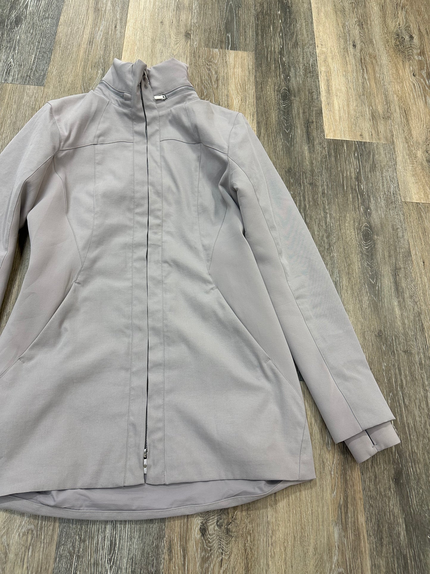 Athletic Jacket By Lululemon In Grey & Purple, Size: 8