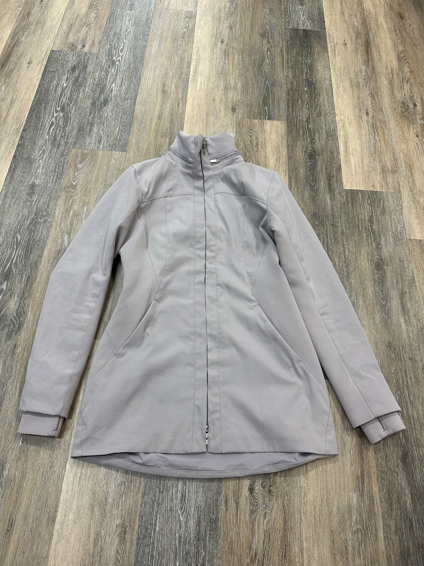 Athletic Jacket By Lululemon In Grey & Purple, Size: 8