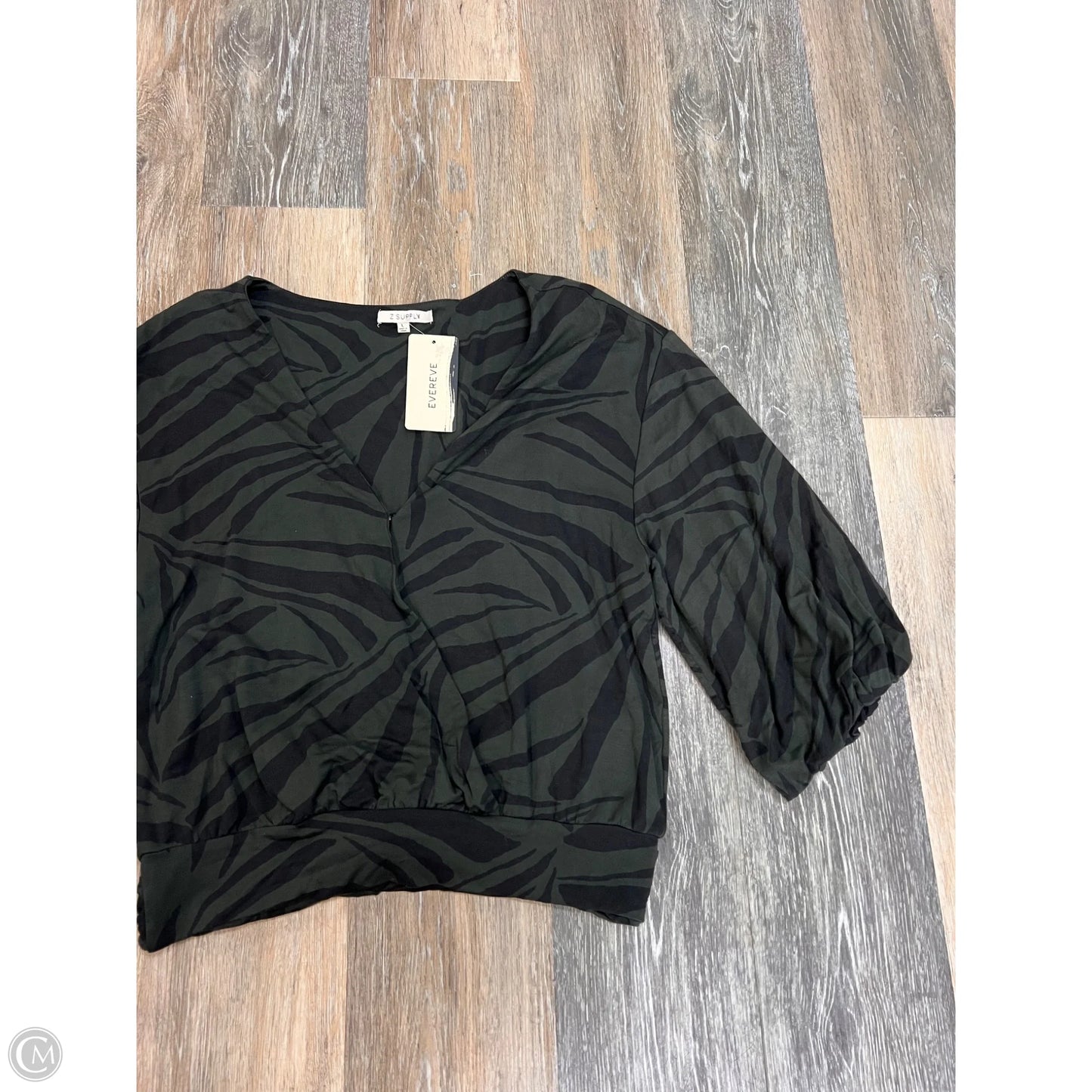 Top Long Sleeve By Z Supply In Zebra Print, Size: L