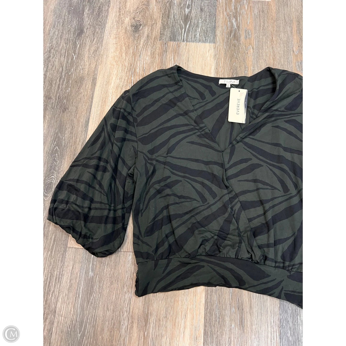 Top Long Sleeve By Z Supply In Zebra Print, Size: L