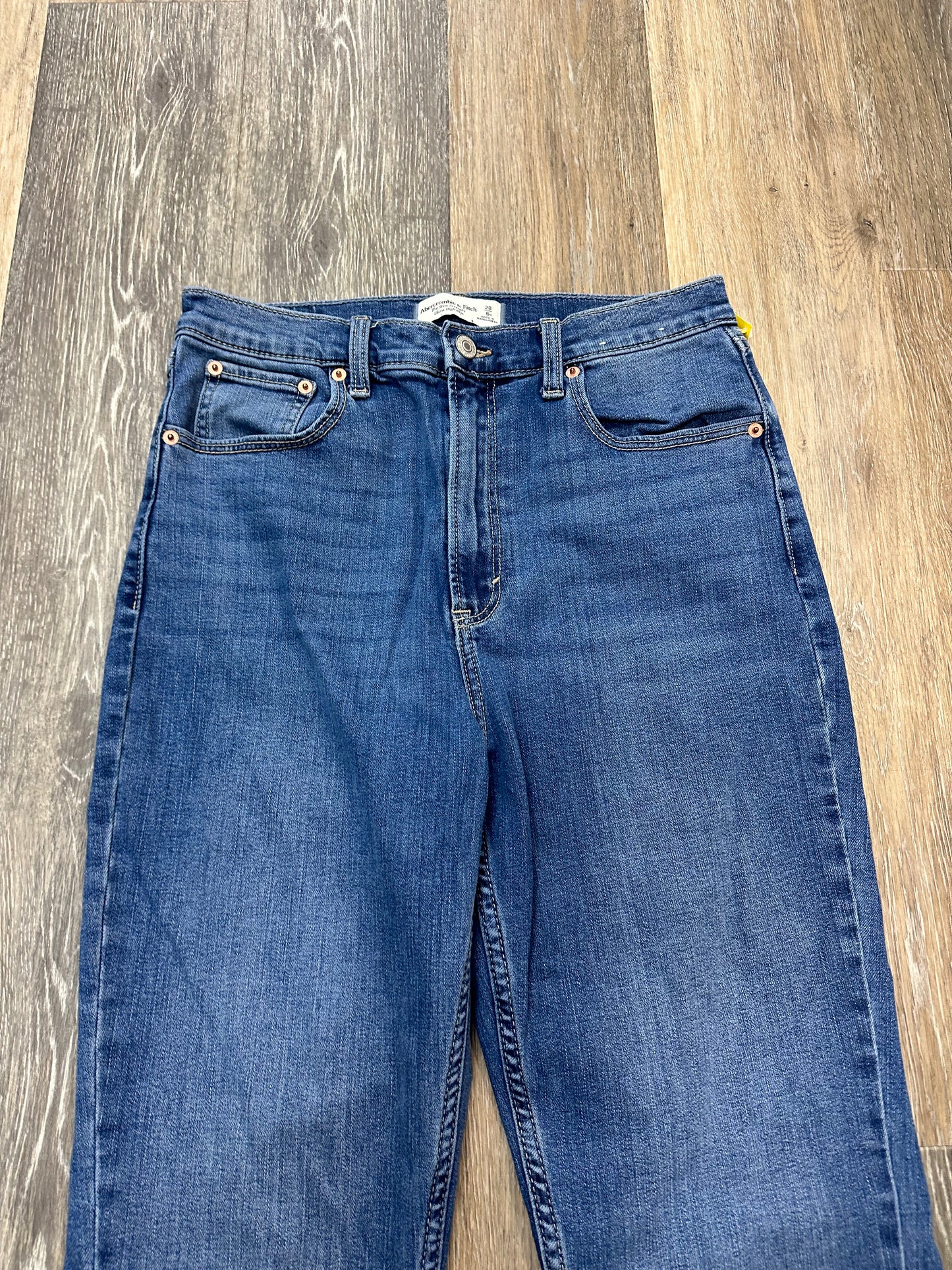 Jeans Straight By Abercrombie And Fitch In Blue Denim, Size: 6