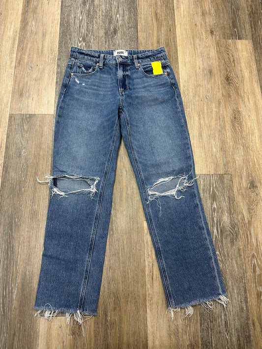 Jeans Straight By Paige In Blue Denim, Size: 0