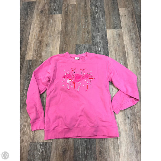 Sweatshirt Crewneck By Living Fully by Mallory Ervin In Pink, Size: L