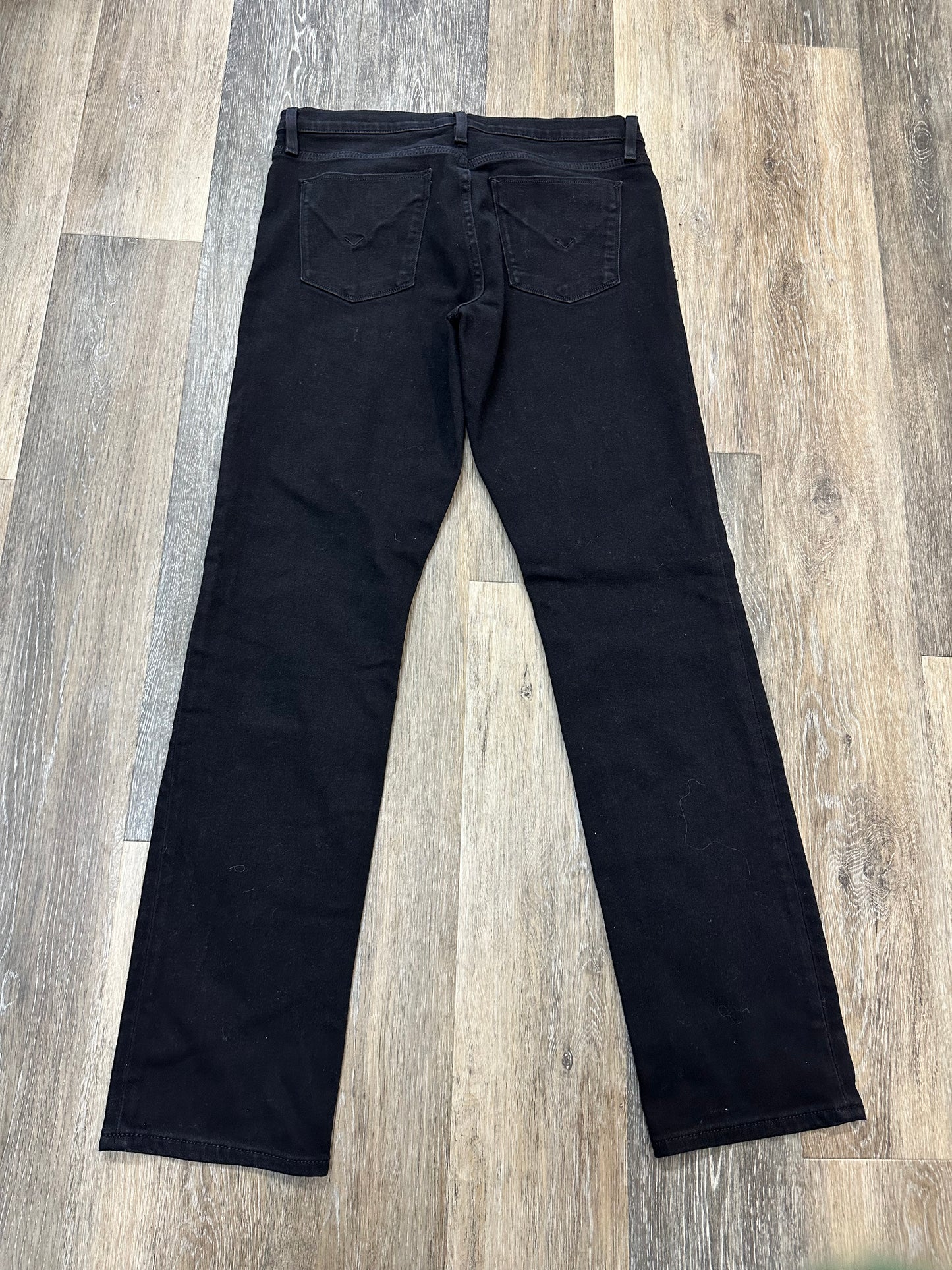 Jeans Straight By Hudson In Black Denim, Size: 12