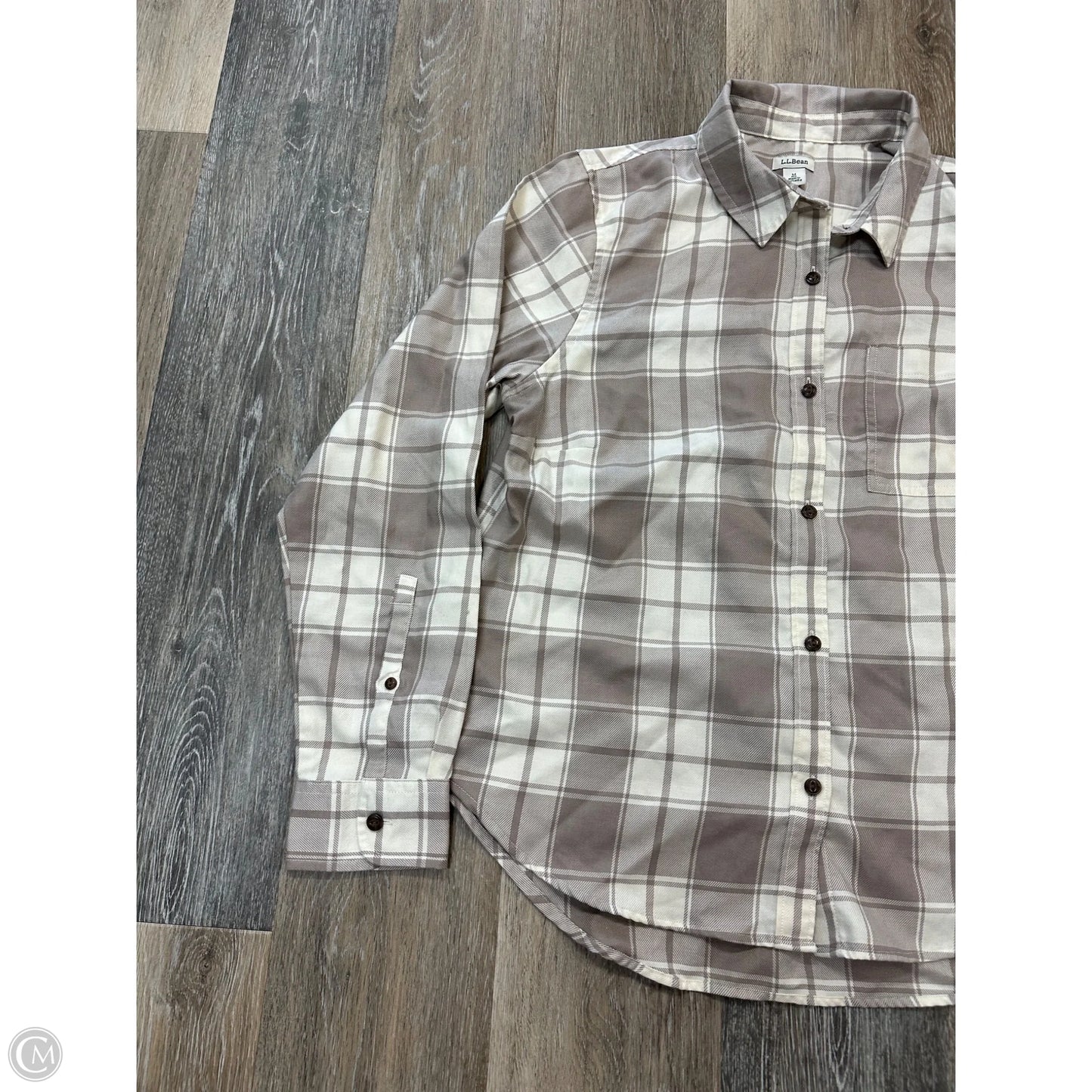 Blouse Long Sleeve By L.l. Bean In Tan, Size: M