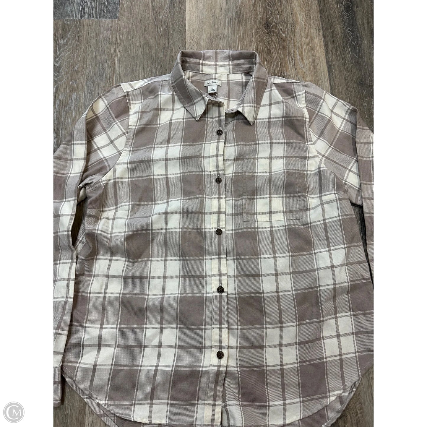 Blouse Long Sleeve By L.l. Bean In Tan, Size: M