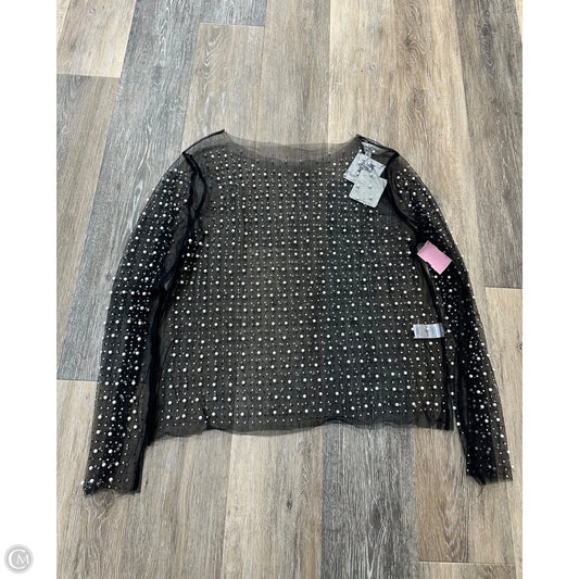 Top Long Sleeve By Davi & Dani In Black & White, Size: Xl
