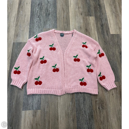 Sweater Cardigan By Arula In Pink, Size: Xl