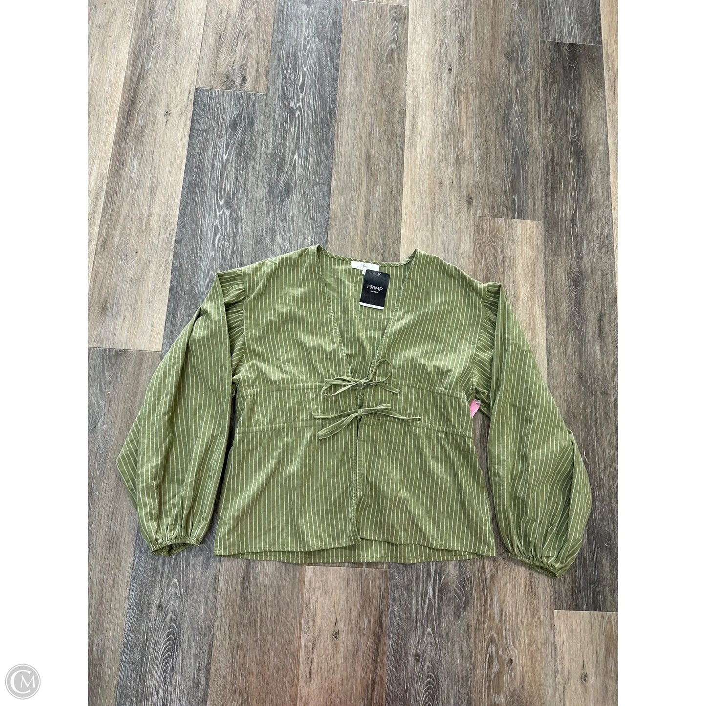 Top Long Sleeve By Klesis In Green, Size: S
