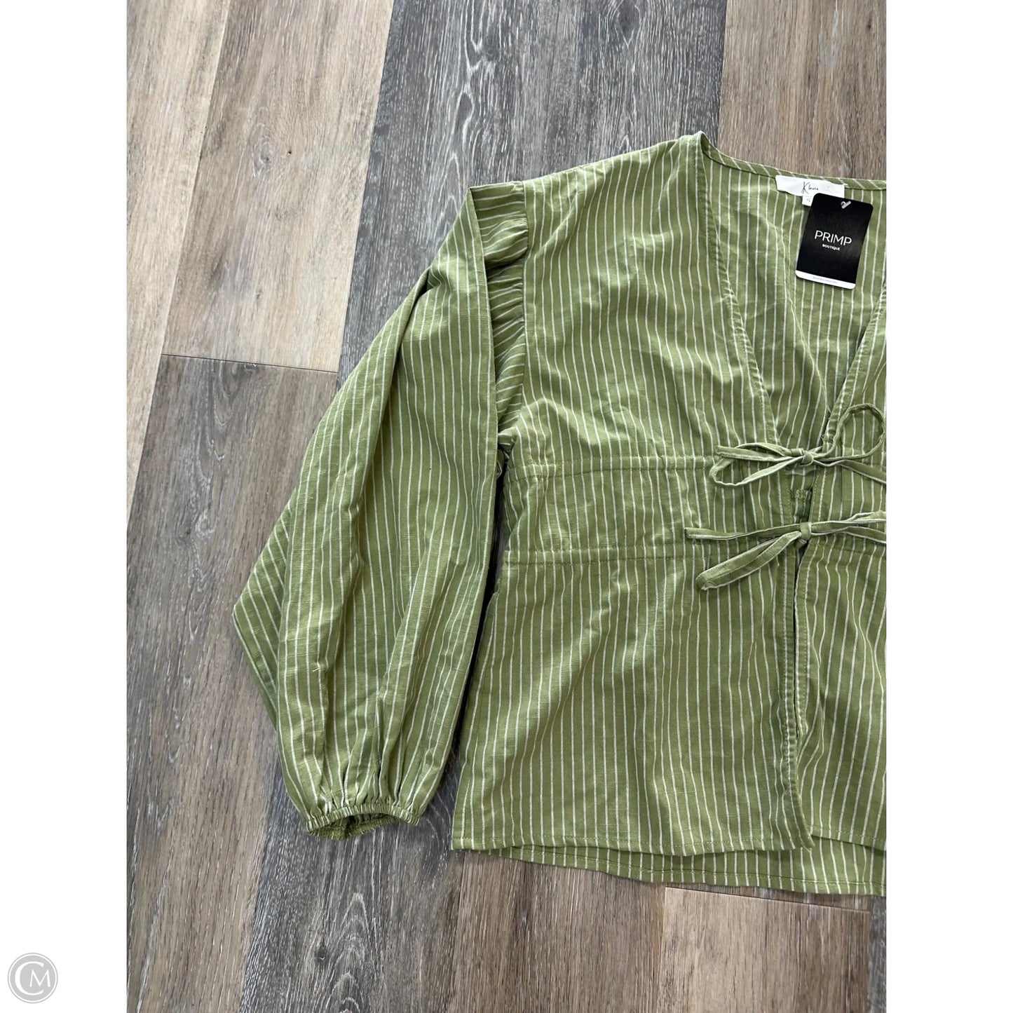Top Long Sleeve By Klesis In Green, Size: S