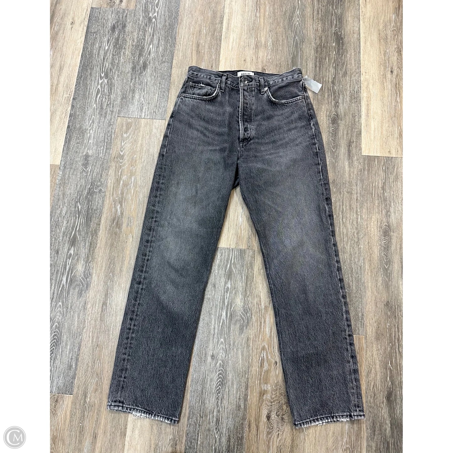 Jeans Straight By Agolde In Black Denim, Size: 6