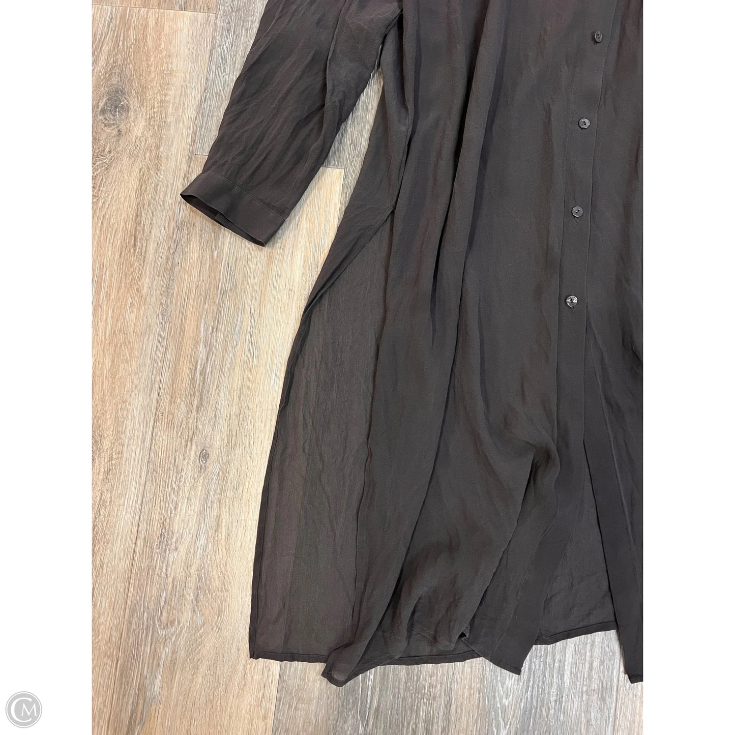 Blouse Long Sleeve Tunic By Eileen Fisher In Brown, Size: M