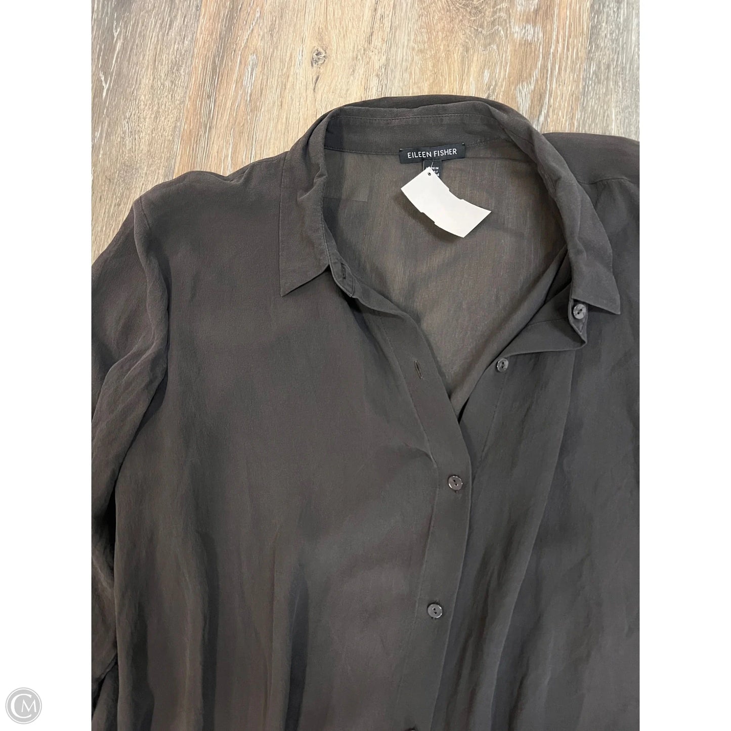 Blouse Long Sleeve Tunic By Eileen Fisher In Brown, Size: M