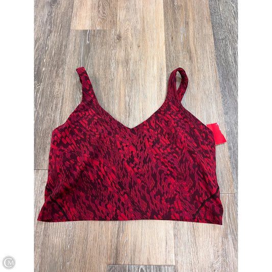 Athletic Tank Top By Lululemon In Red, Size: 14