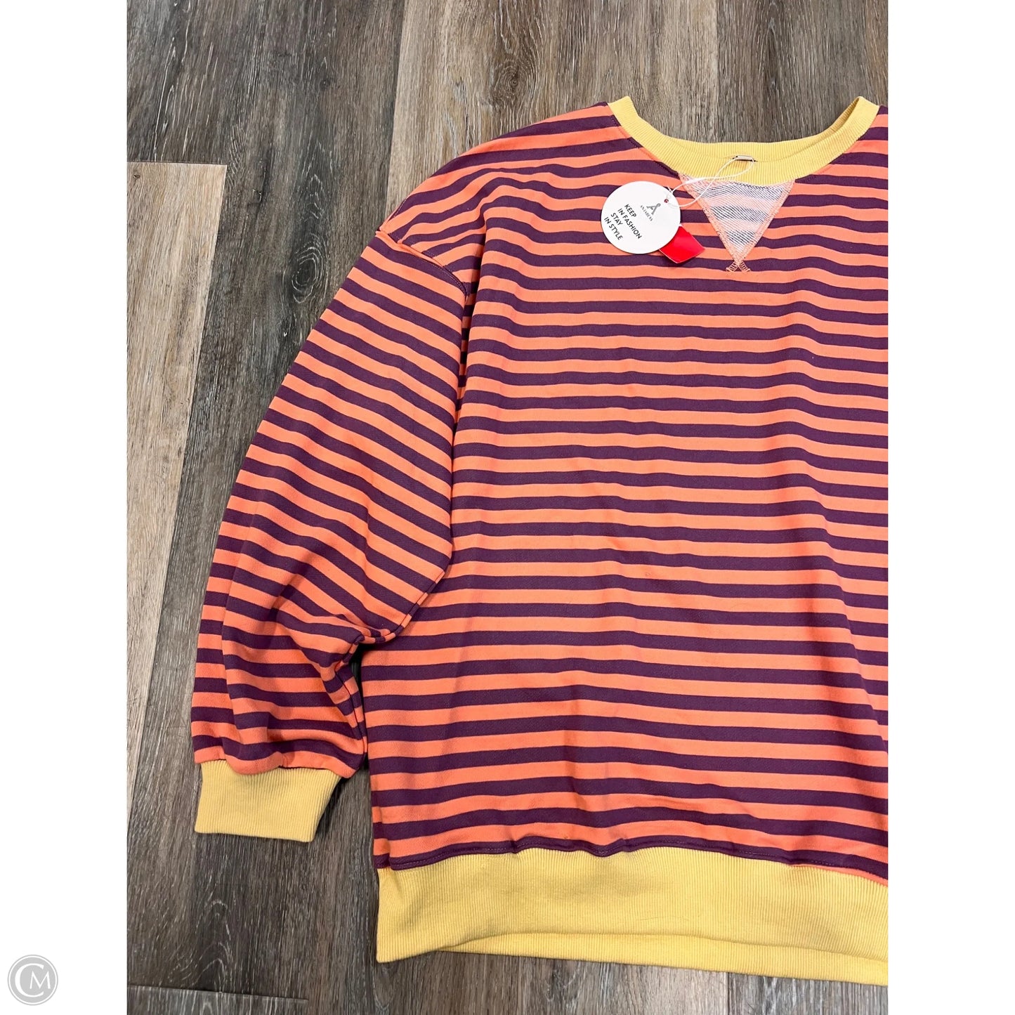 Top Long Sleeve By Anrabess In Striped Pattern, Size: L