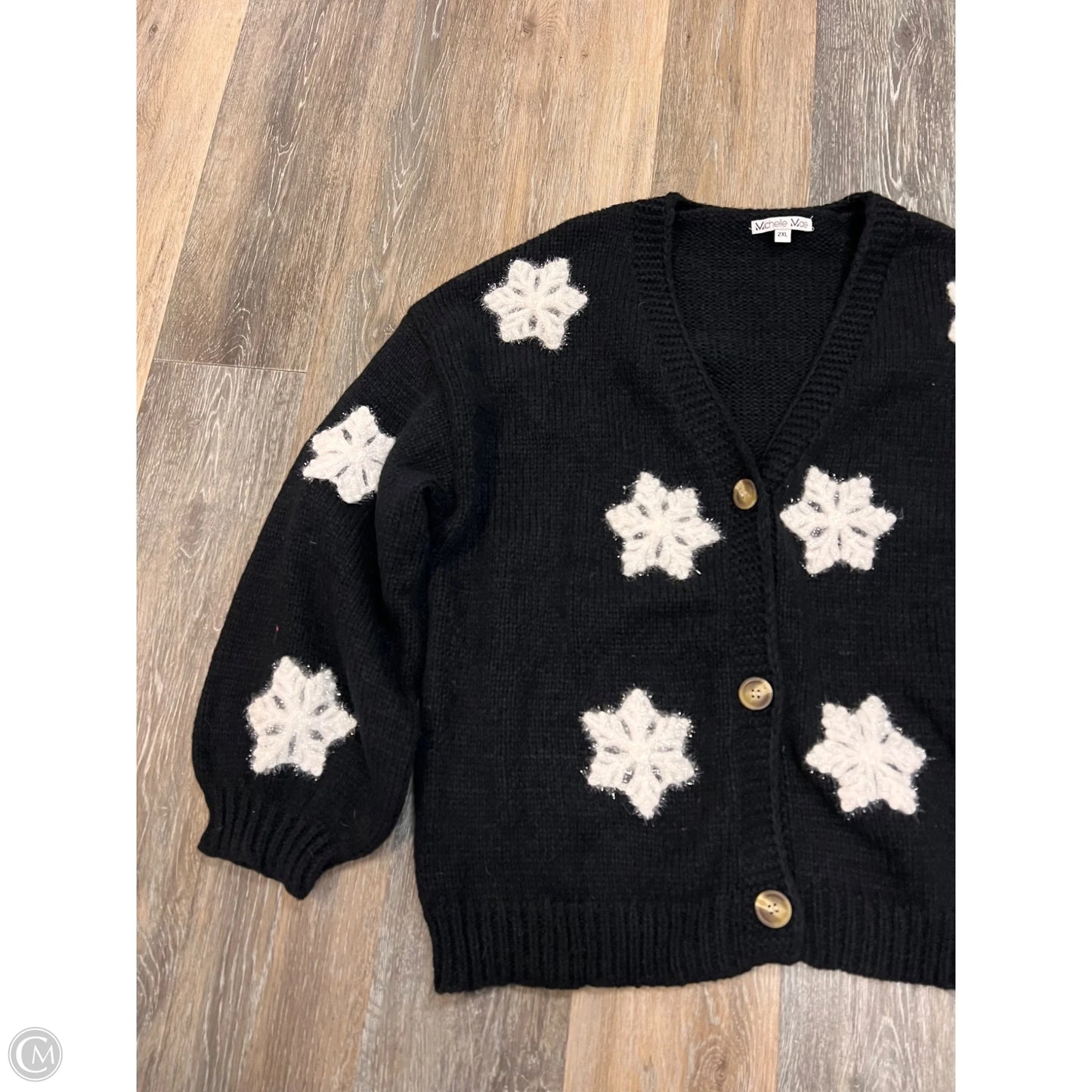 Sweater Cardigan By Michelle Mae In Black, Size: 2x