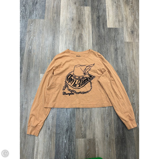 Top Long Sleeve By Wrangler In Orange, Size: L