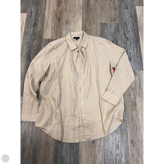 Blouse Long Sleeve Linen By Quince In Tan, Size: L