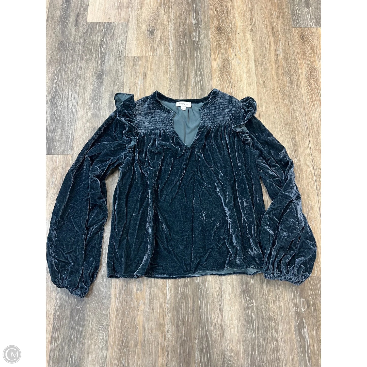 Blouse Long Sleeve By Evereve In Blue, Size: L