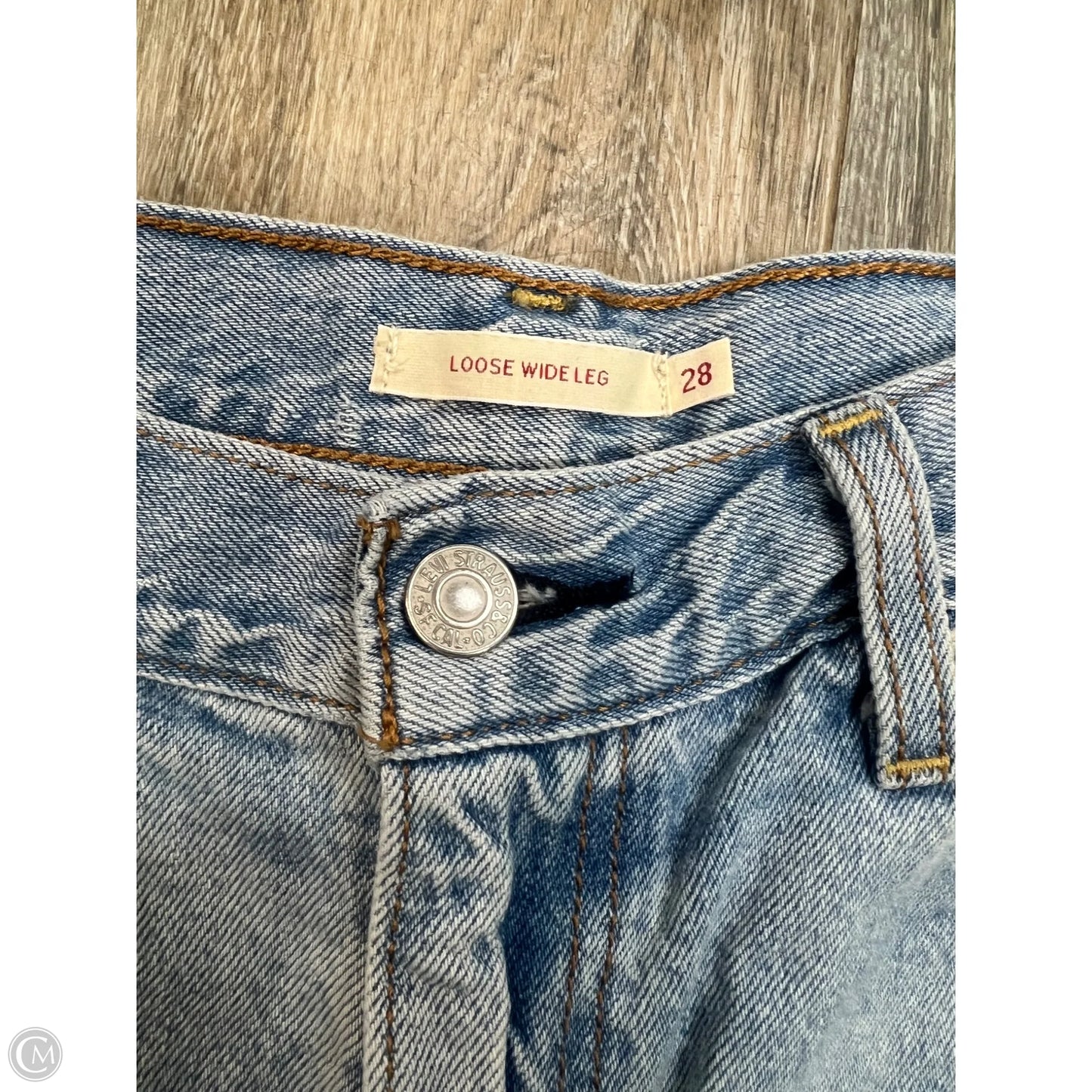 Jeans Wide Leg By Levis In Blue Denim, Size: 6/28