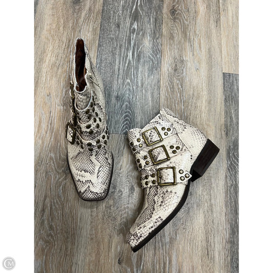 Boots Ankle Heels By Zodiac In Snakeskin Print, Size: 7