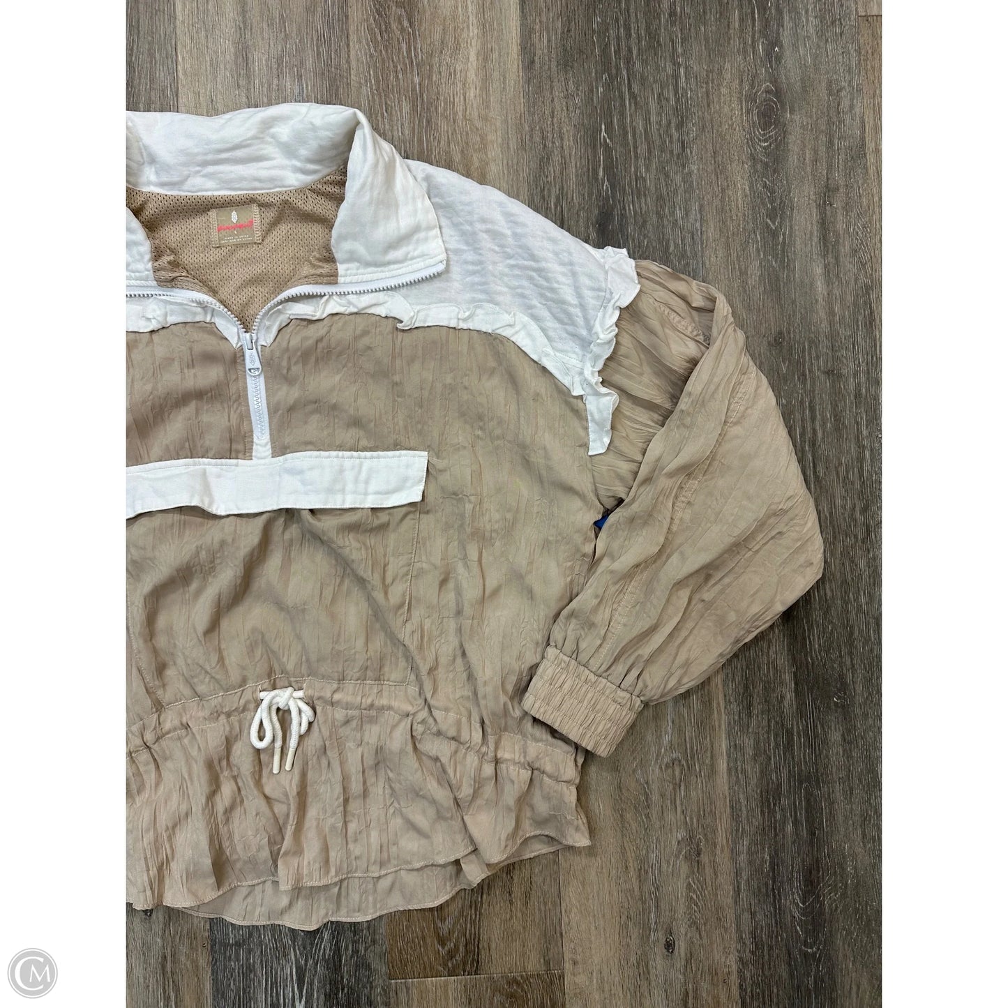 Athletic Jacket By Free People In Brown & Cream, Size: L