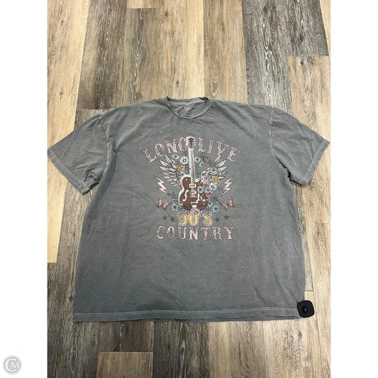 Top Short Sleeve By Goodie Two Sleeve In Grey, Size: Xxl