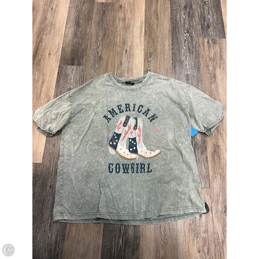 Top Short Sleeve By Zutter In Green, Size: 1x