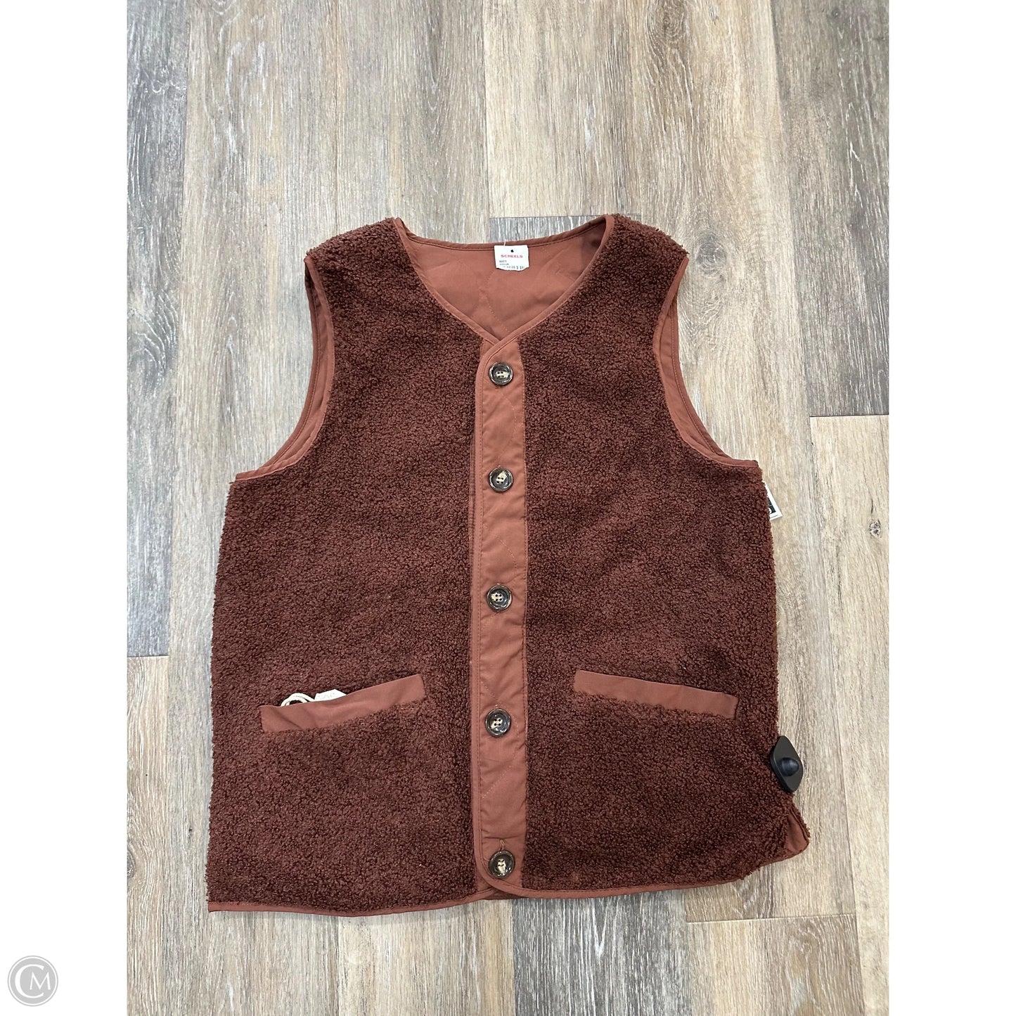 Vest Faux Fur & Sherpa By Hem & Thread In Brown, Size: M