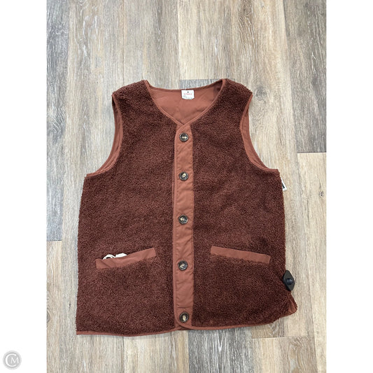 Vest Faux Fur & Sherpa By Hem & Thread In Brown, Size: M