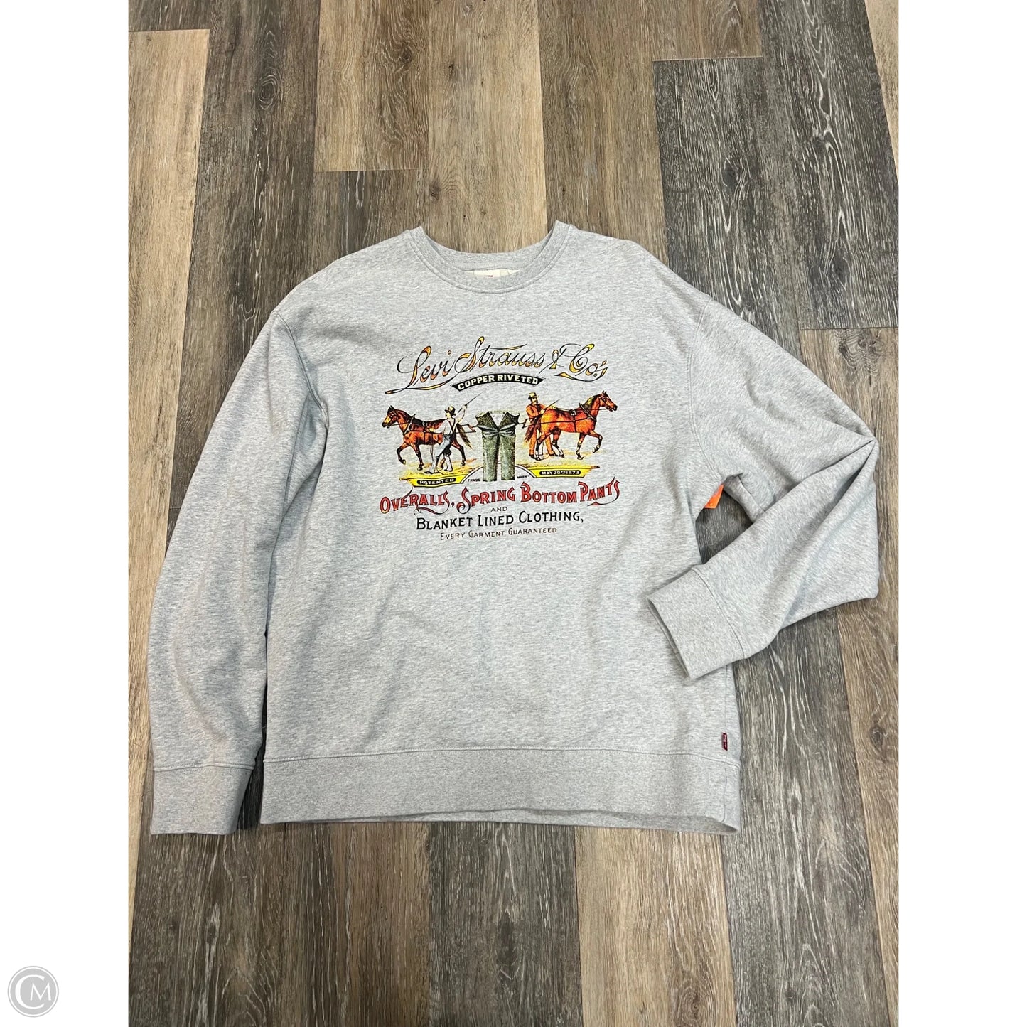 Sweatshirt Crewneck By Levis In Grey, Size: M