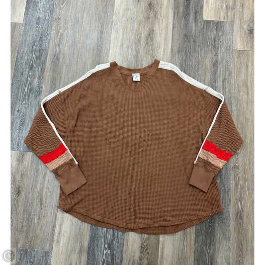 Top Short Sleeve By Offline By Aerie In Brown, Size: Xxl