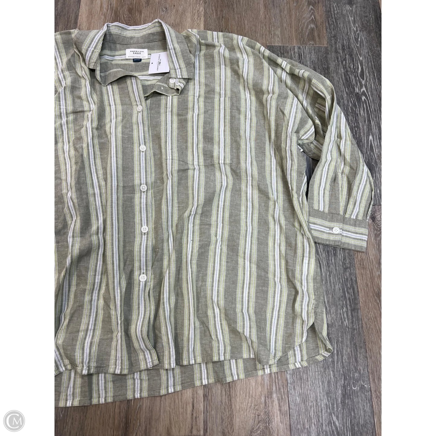 Blouse Long Sleeve By American Eagle In Striped Pattern, Size: Xl