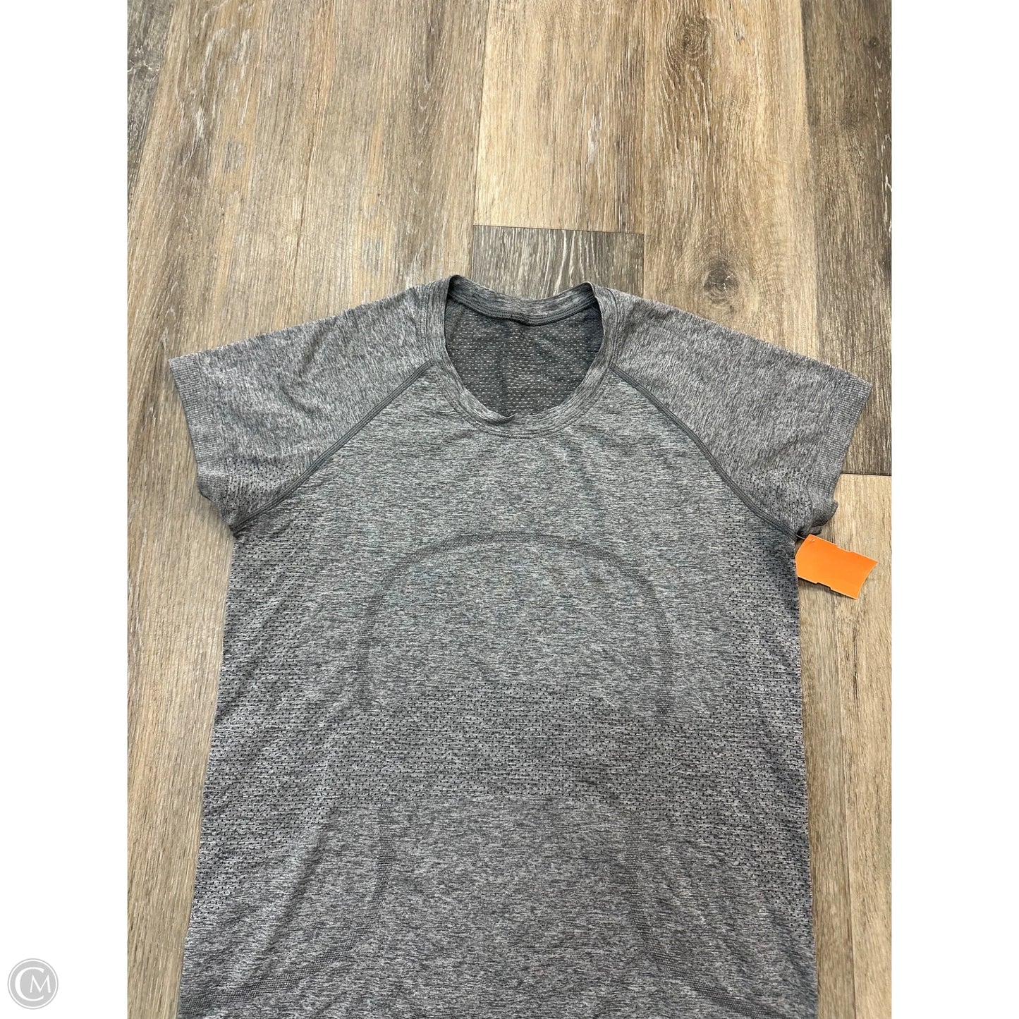 Athletic Top Short Sleeve By Lululemon In Grey, Size: 10