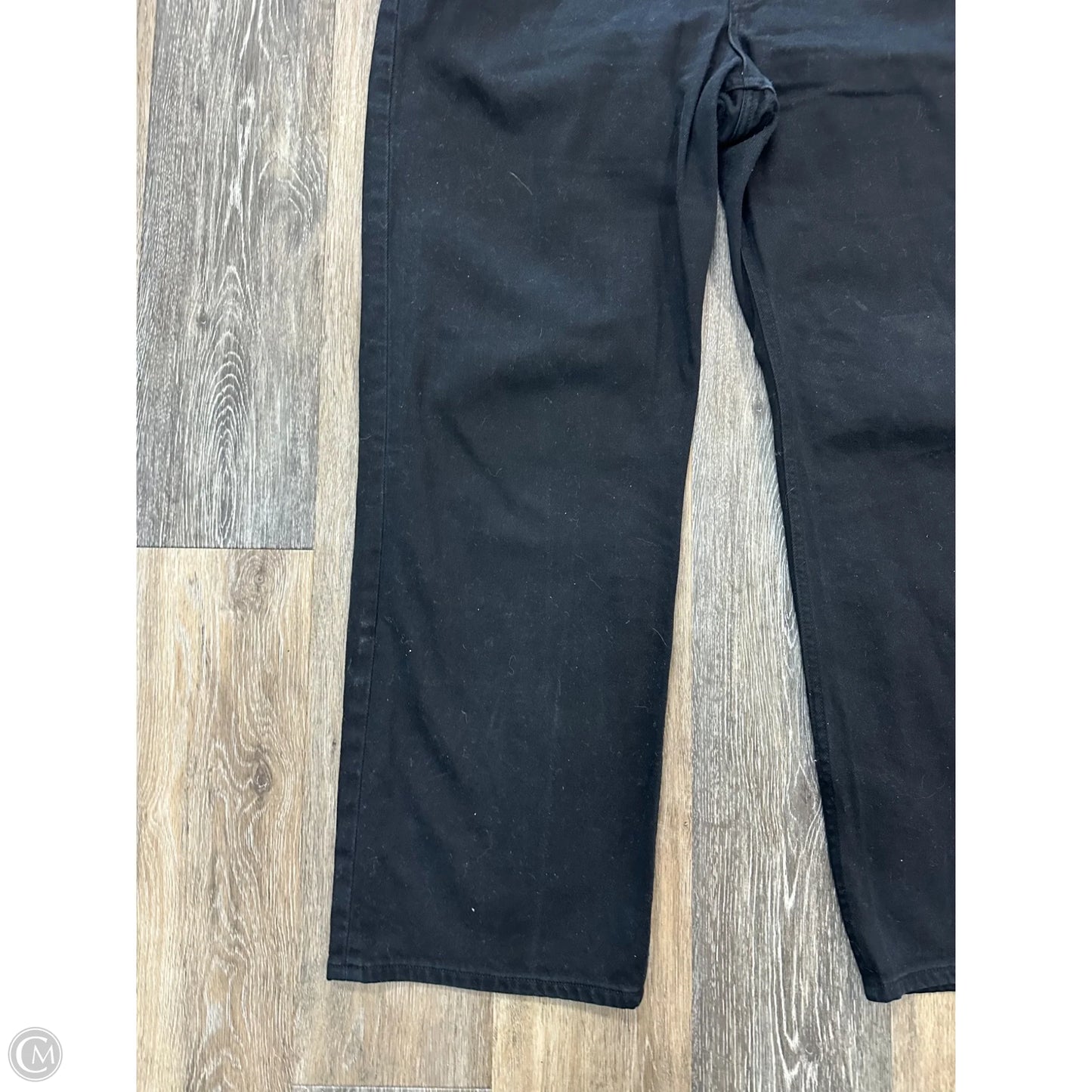 Jeans Wide Leg By Abercrombie And Fitch In Black Denim, Size: 14 Short