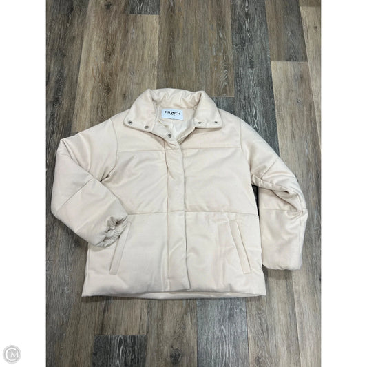 Jacket Puffer & Quilted By Frnch In Cream, Size: S