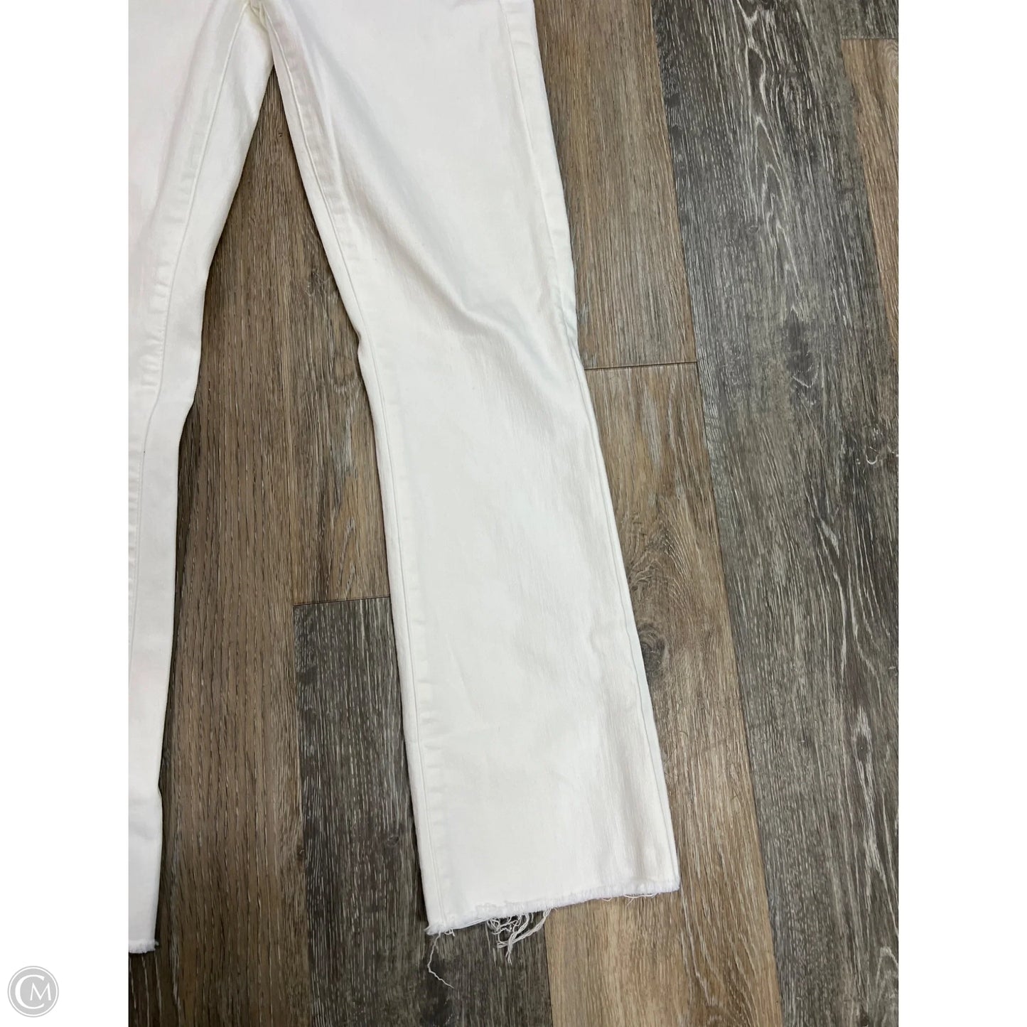 Jeans Flared By Mother In White Denim, Size: 0