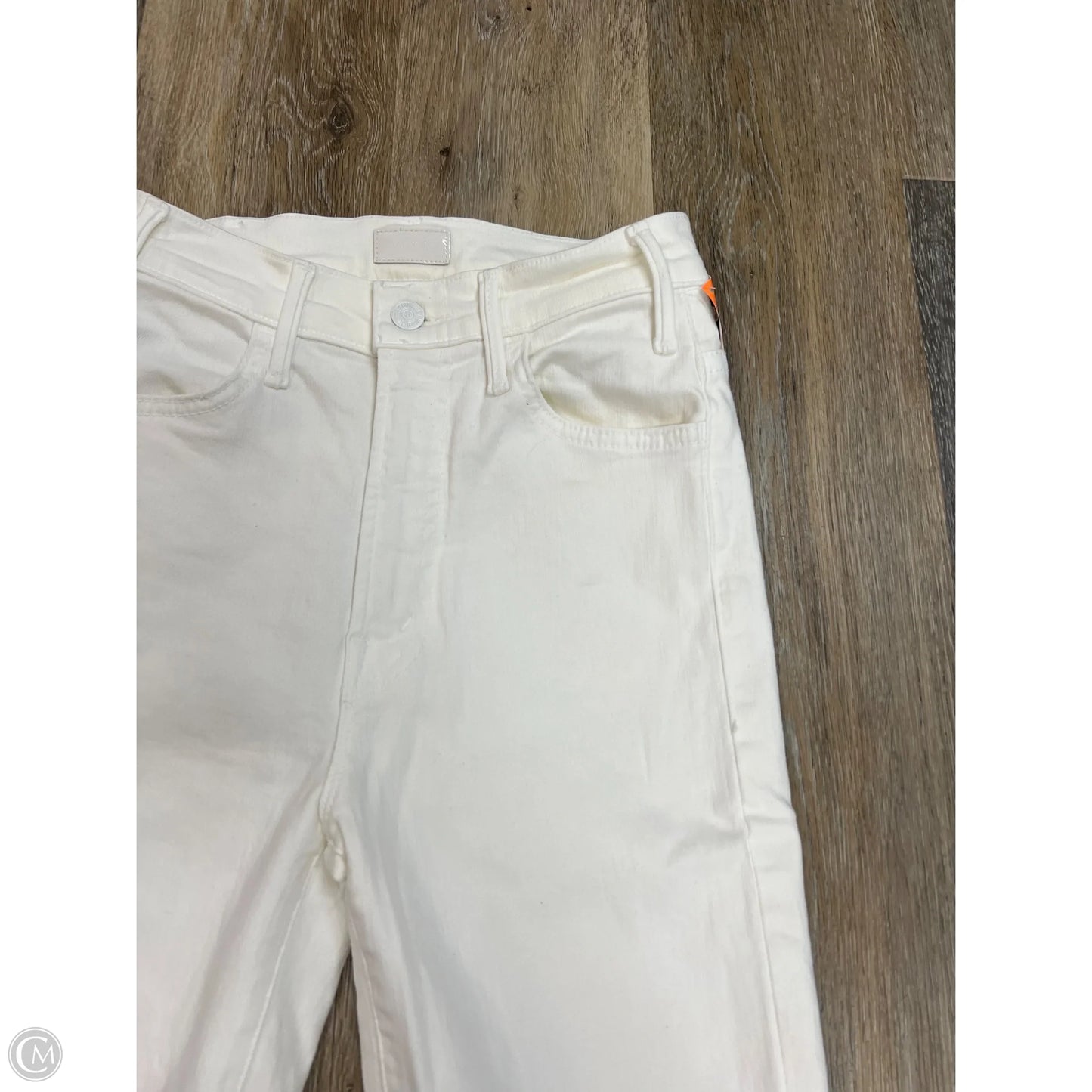 Jeans Flared By Mother In White Denim, Size: 0