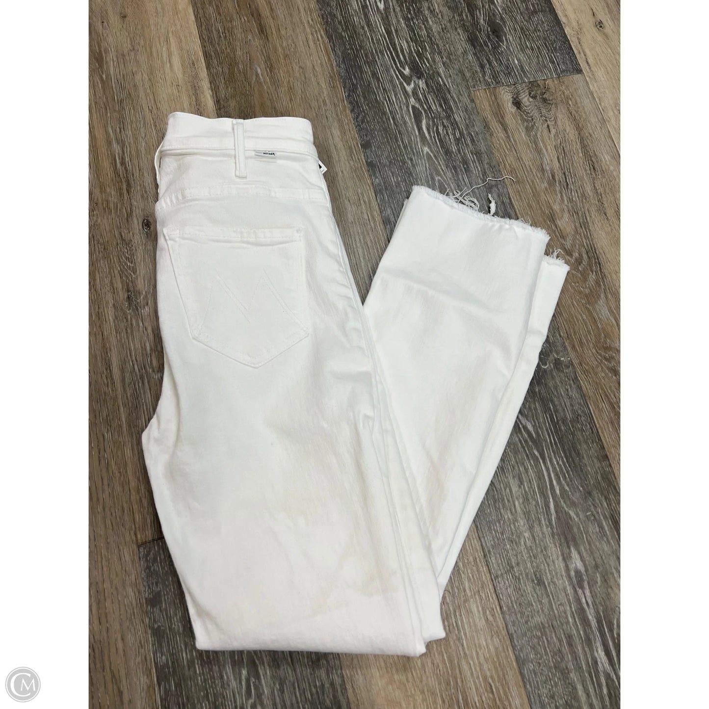 Jeans Flared By Mother In White Denim, Size: 0