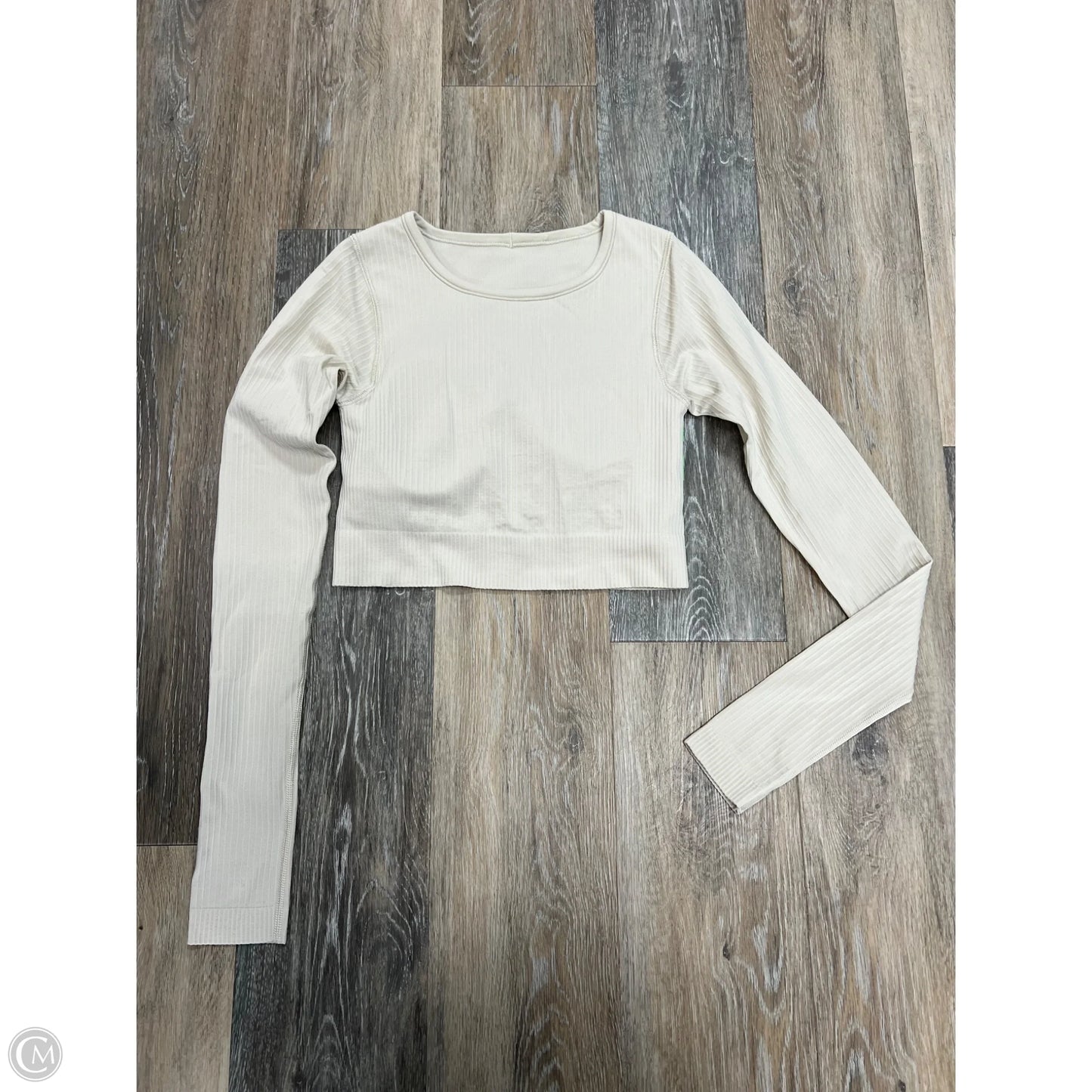 Athletic Top Long Sleeve Collar By Lululemon In Tan, Size: 4