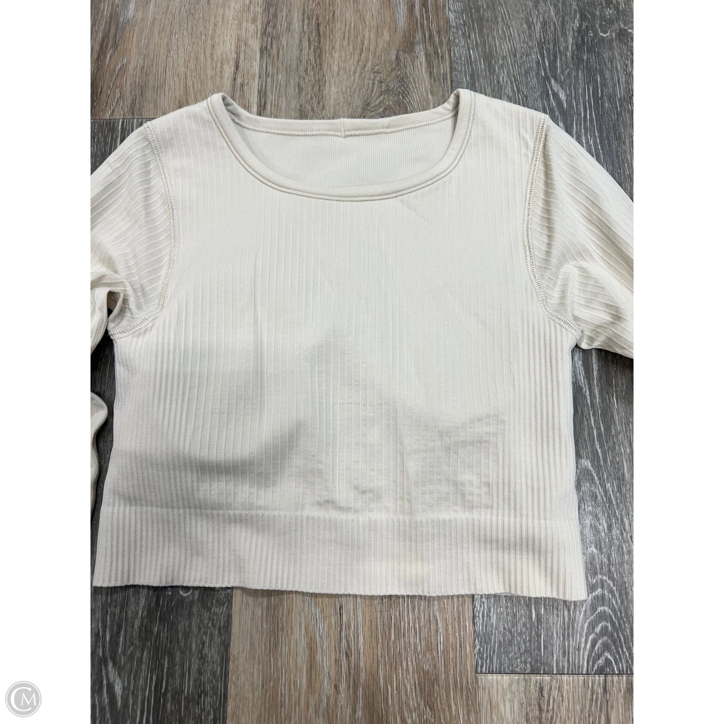 Athletic Top Long Sleeve Collar By Lululemon In Tan, Size: 4