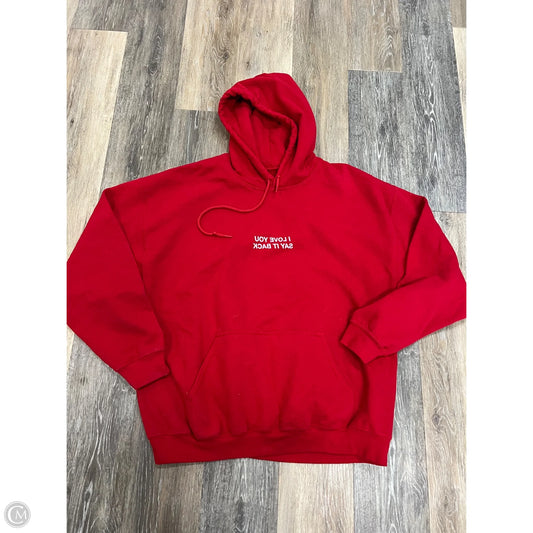 Sweatshirt Hoodie By Lonely Ghost In Red, Size: XL
