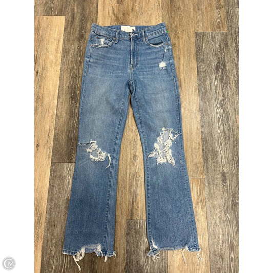 Jeans Straight By Mother Jeans In Blue Denim Size 1/25