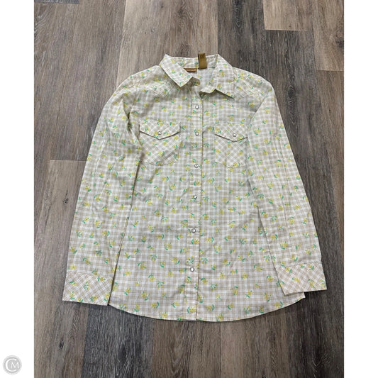 Blouse Long Sleeve By Wrangler In Yellow, Size: M