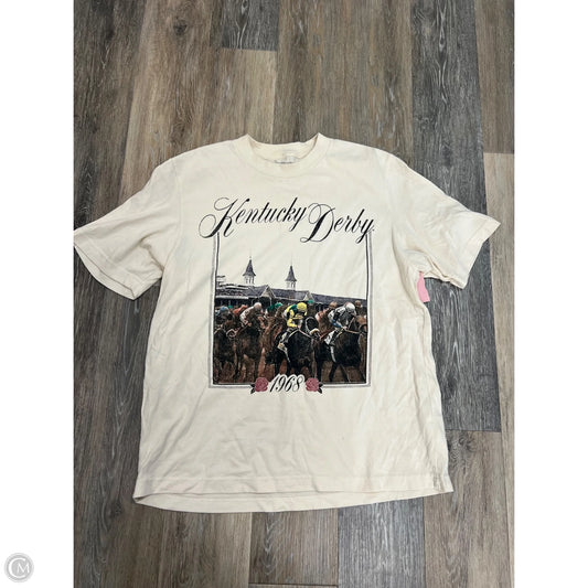 Top Short Sleeve By Abercrombie And Fitch In Cream, Size: M